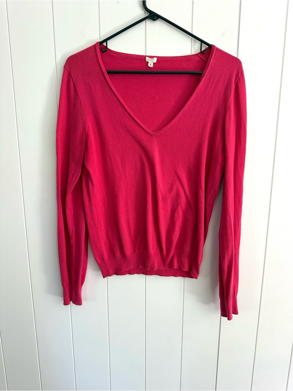 J. Crew Women's Light Weight Pink Cotton V-neck Sweater